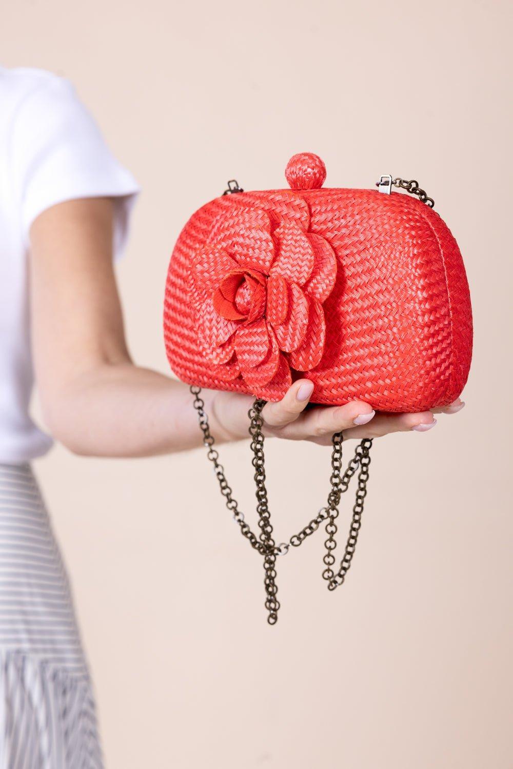 SERPUI-Mia Camelia Clutch - Orange-ORANGE
