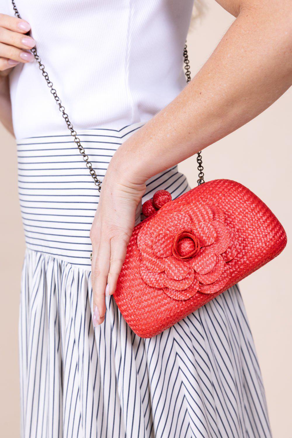 SERPUI-Mia Camelia Clutch - Orange-ORANGE
