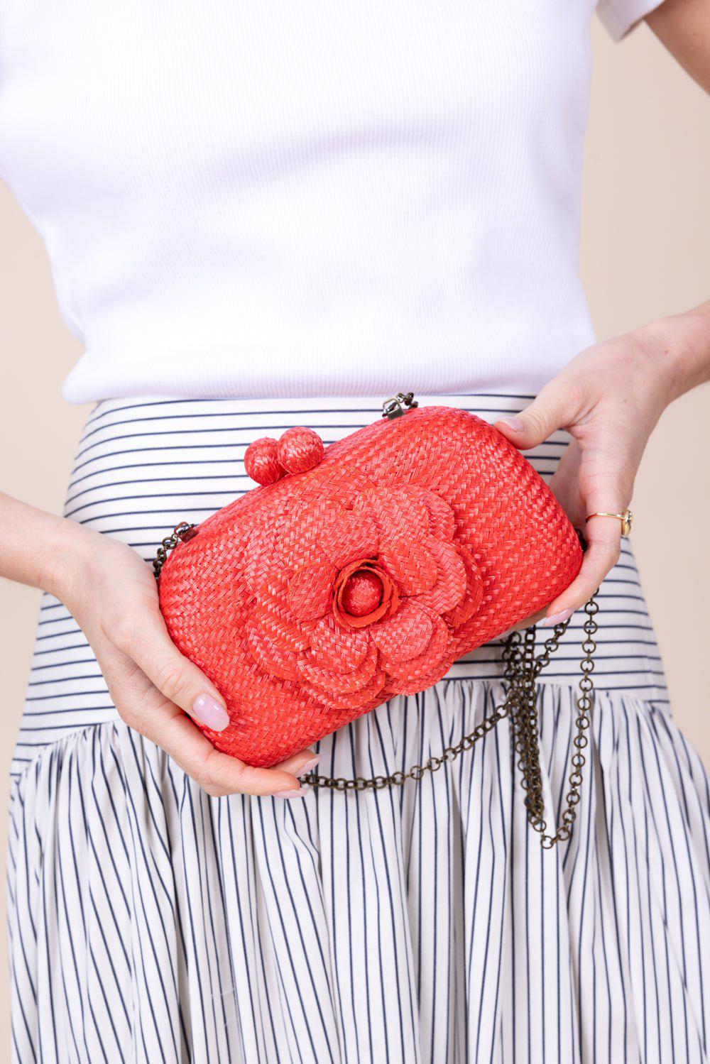 SERPUI-Mia Camelia Clutch - Orange-ORANGE