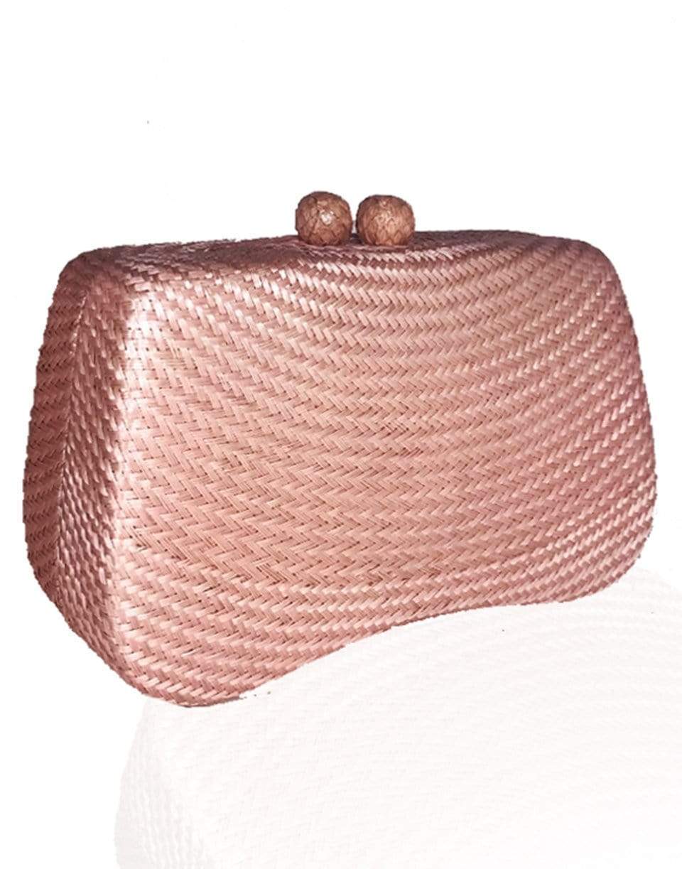 SERPUI-Bella Bun Clutch With Green Strap-PEACH
