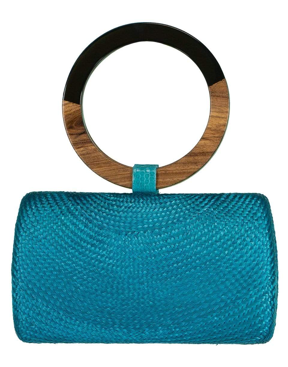 SERPUI-Turquoise Denise Top Handle Clutch-TURQUOIS