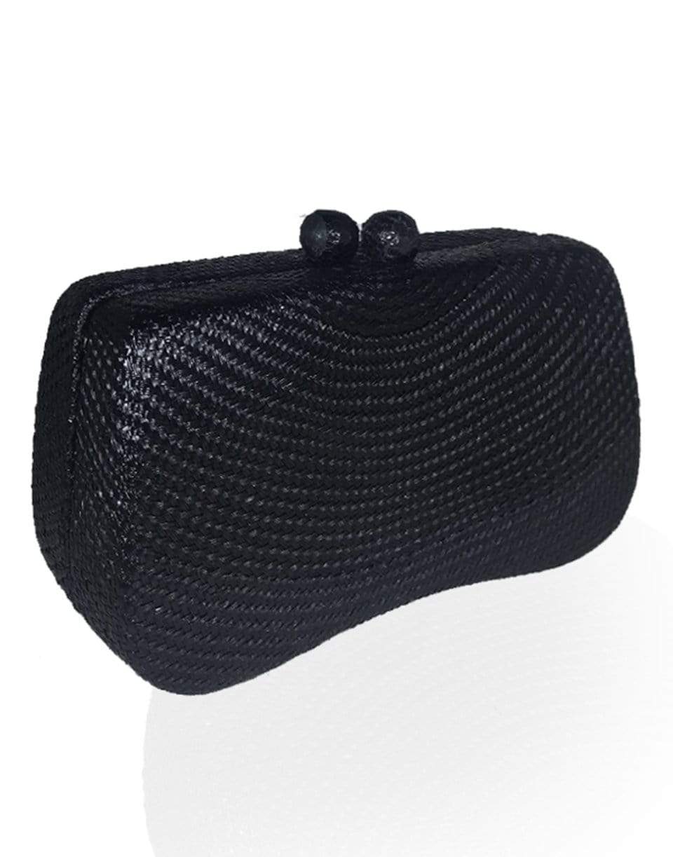 SERPUI-Bella Bun Clutch With Turquoise Strap-BLACK