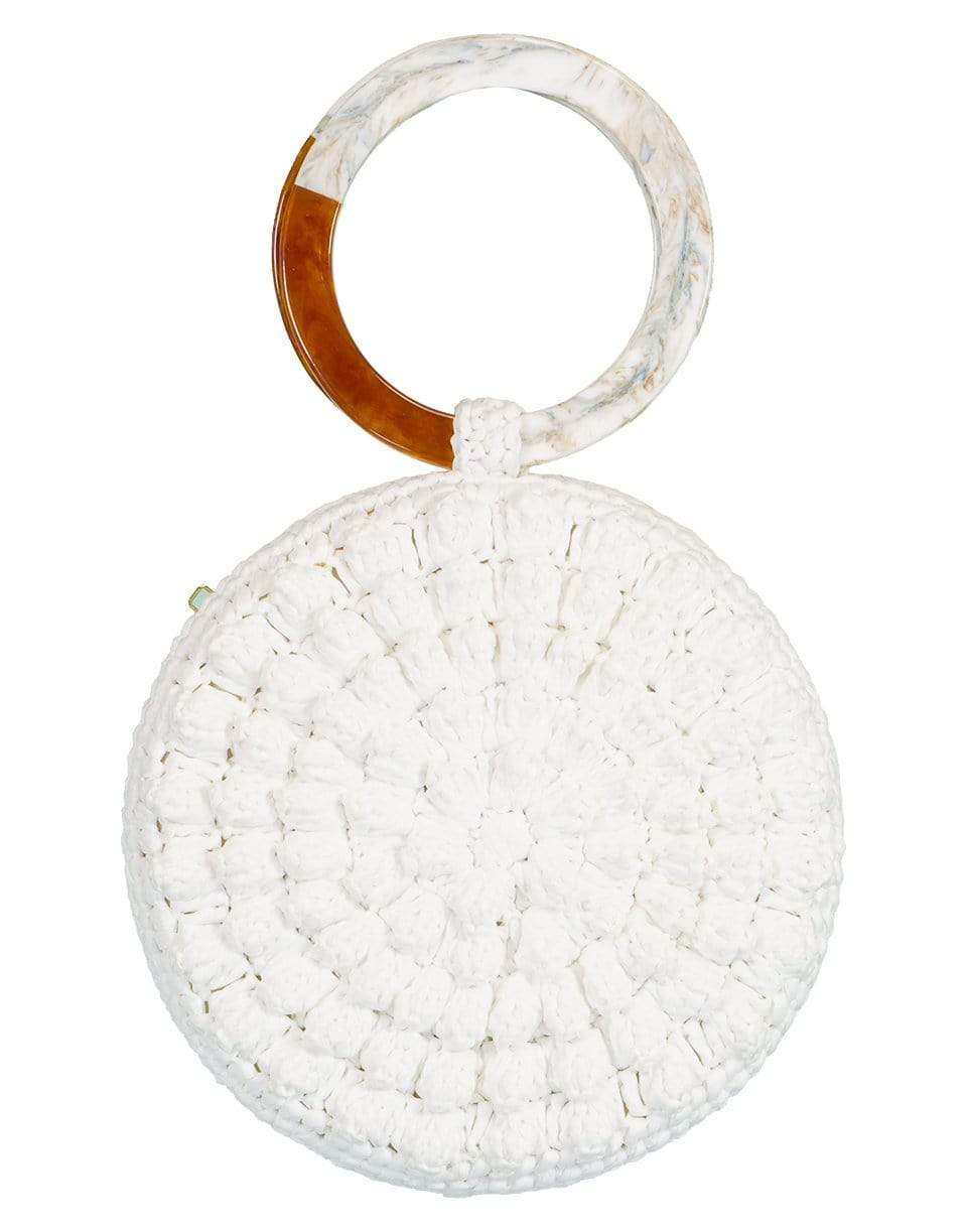 SERPUI-Serena Popcorn Top Handle Bag-WHITE