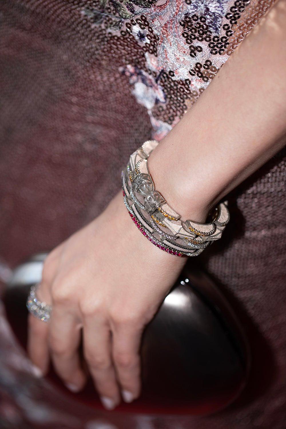 SEVAN BICAKCI-Articulated Blush Micro Mosaic Bracelet-YELLOW GOLD