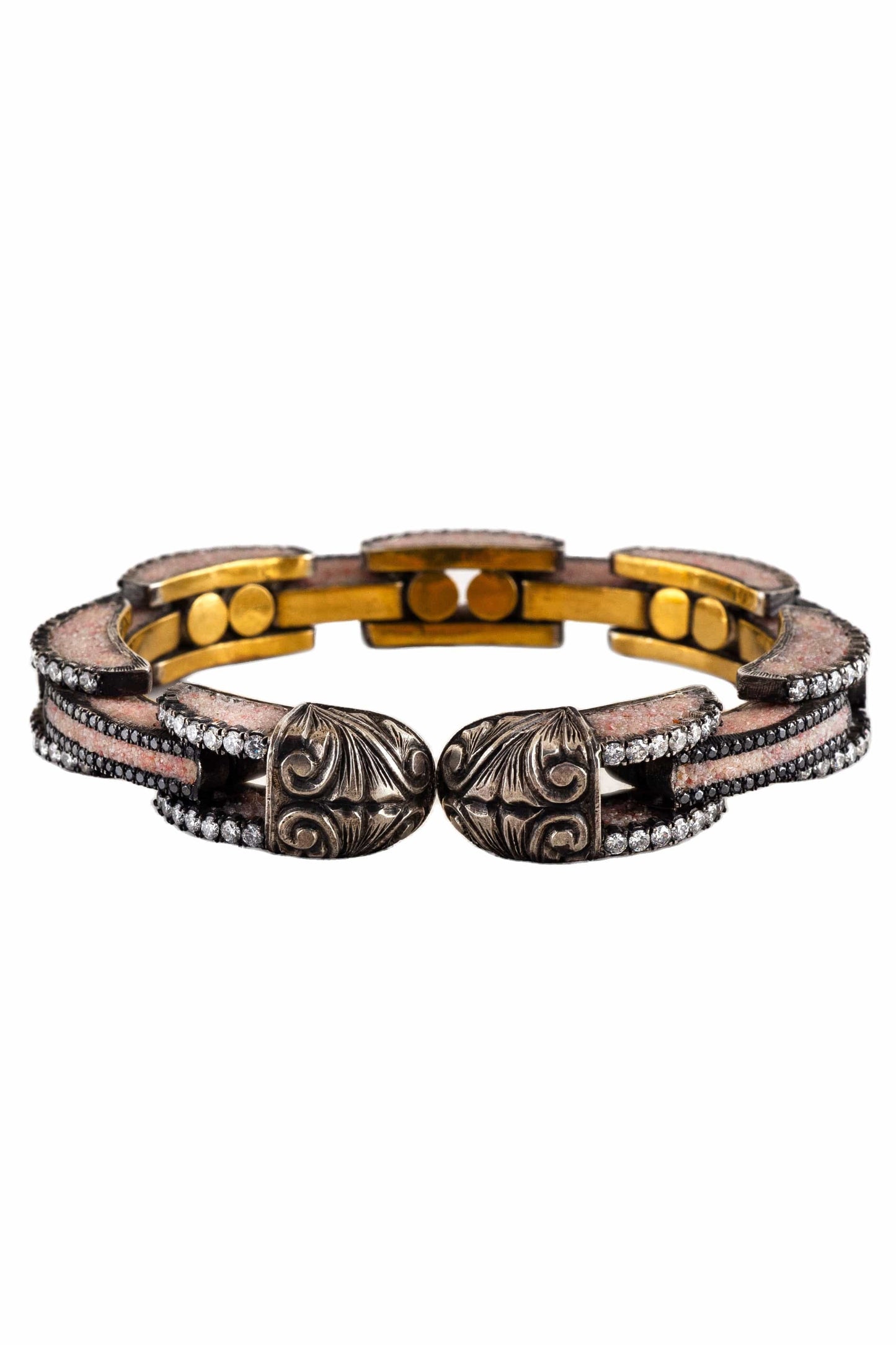 SEVAN BICAKCI-Articulated Blush Micro Mosaic Bracelet-YELLOW GOLD