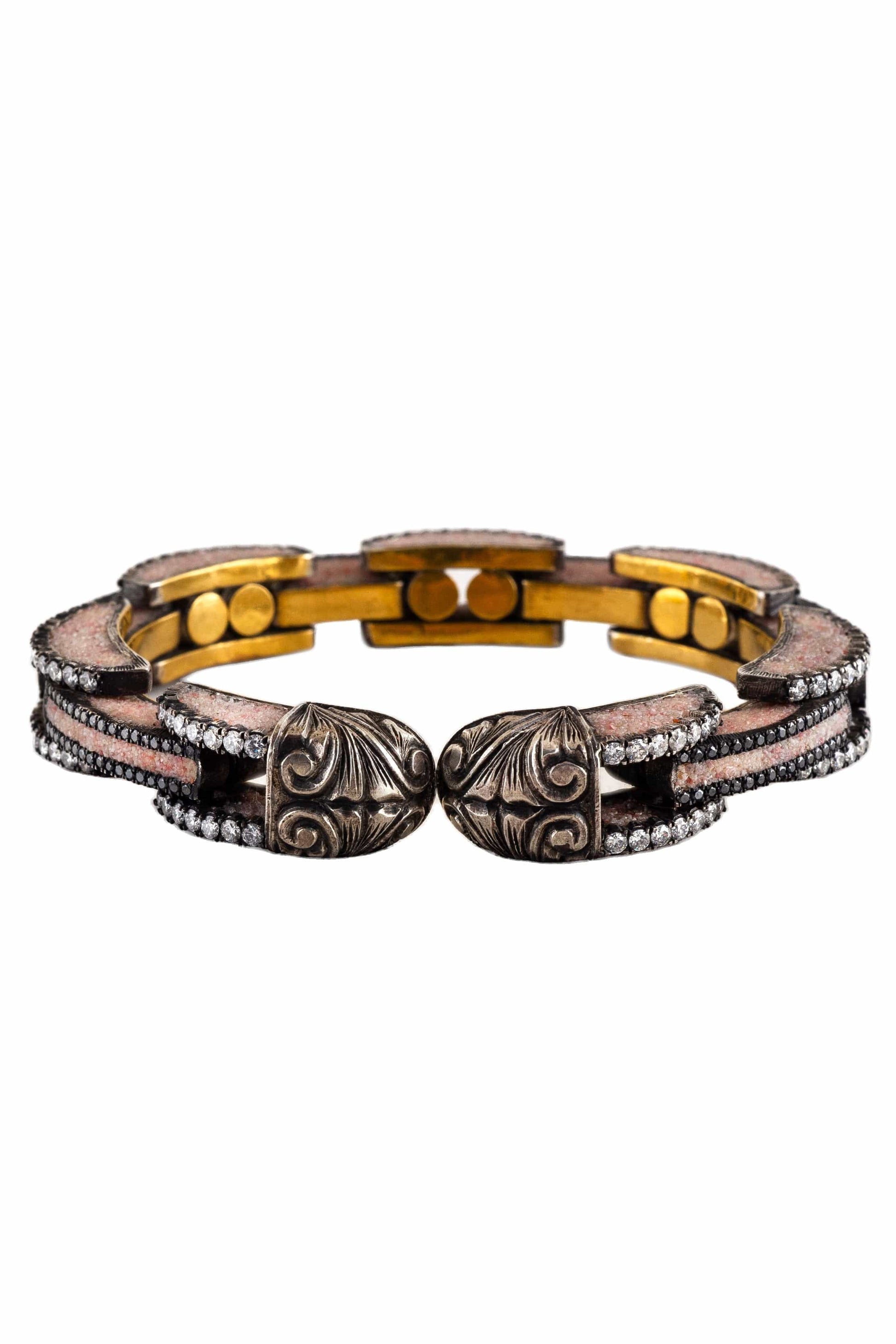 SEVAN BICAKCI-Articulated Blush Micro Mosaic Bracelet-YELLOW GOLD