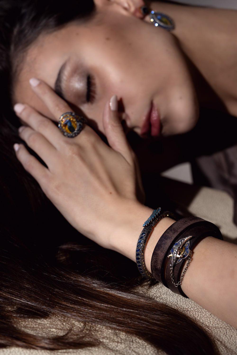 SEVAN BICAKCI-Double Wrap Lapis Bracelet-YELLOW GOLD