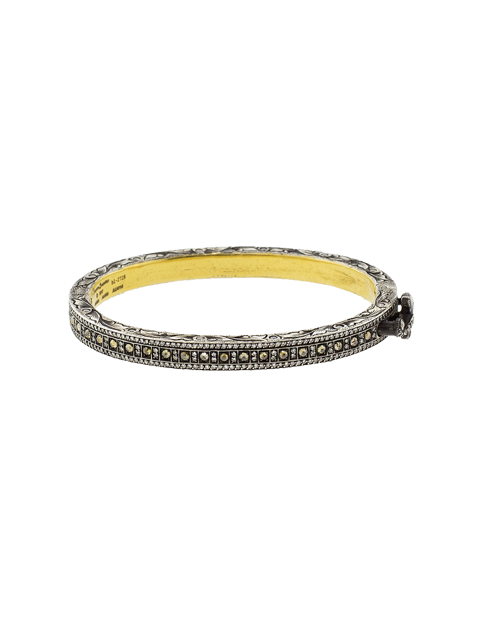 SEVAN BICAKCI-Fancy Diamond Hinged Bangle-YELLOW GOLD