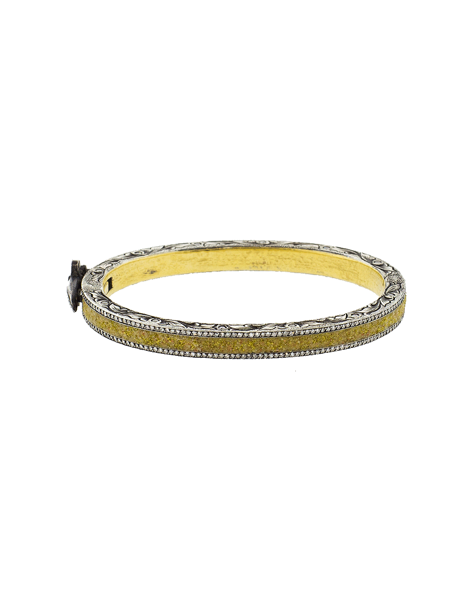 SEVAN BICAKCI-Fancy Diamond Hinged Bangle-YELLOW GOLD