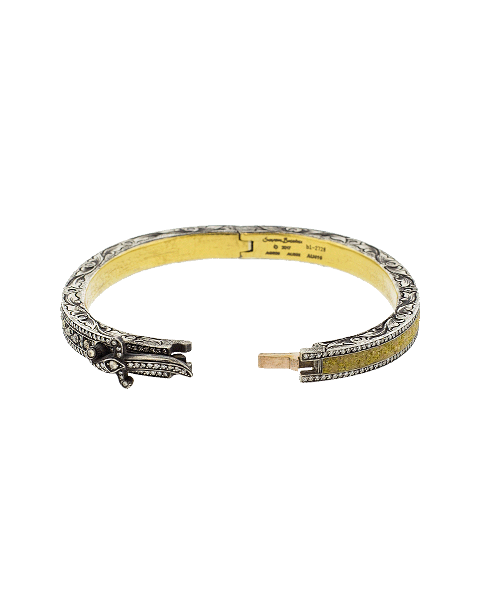 SEVAN BICAKCI-Fancy Diamond Hinged Bangle-YELLOW GOLD