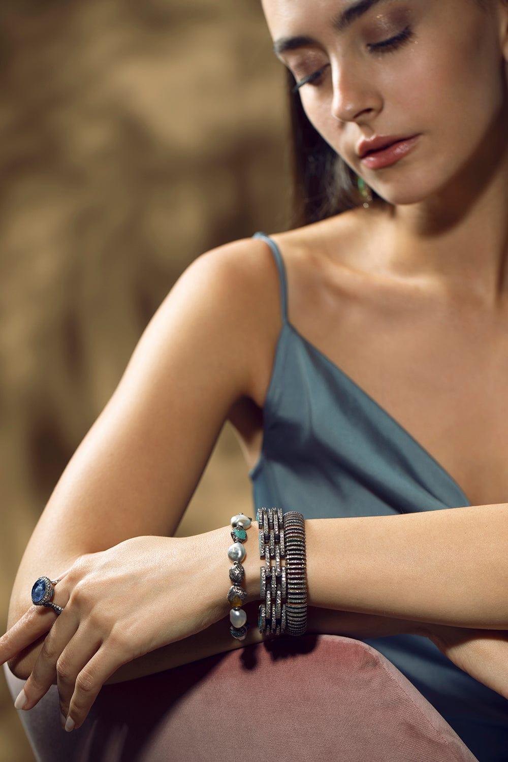 SEVAN BICAKCI-Pearl Spring Bracelet-YELLOW GOLD