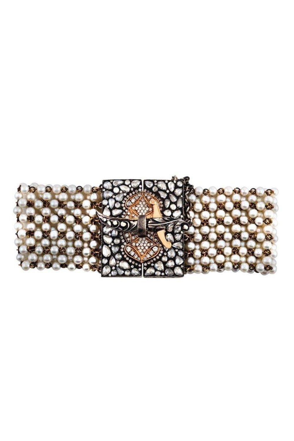 SEVAN BICAKCI-Wide Seed Pearl Bracelet-YELLOW GOLD
