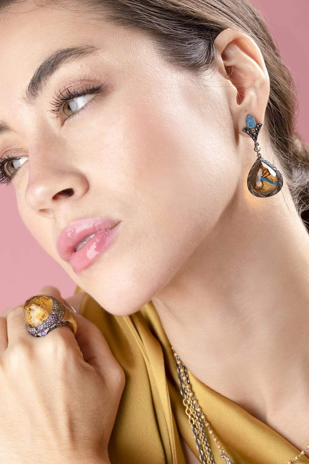 SEVAN BICAKCI-Carved Dragonfly Earrings-SILVER