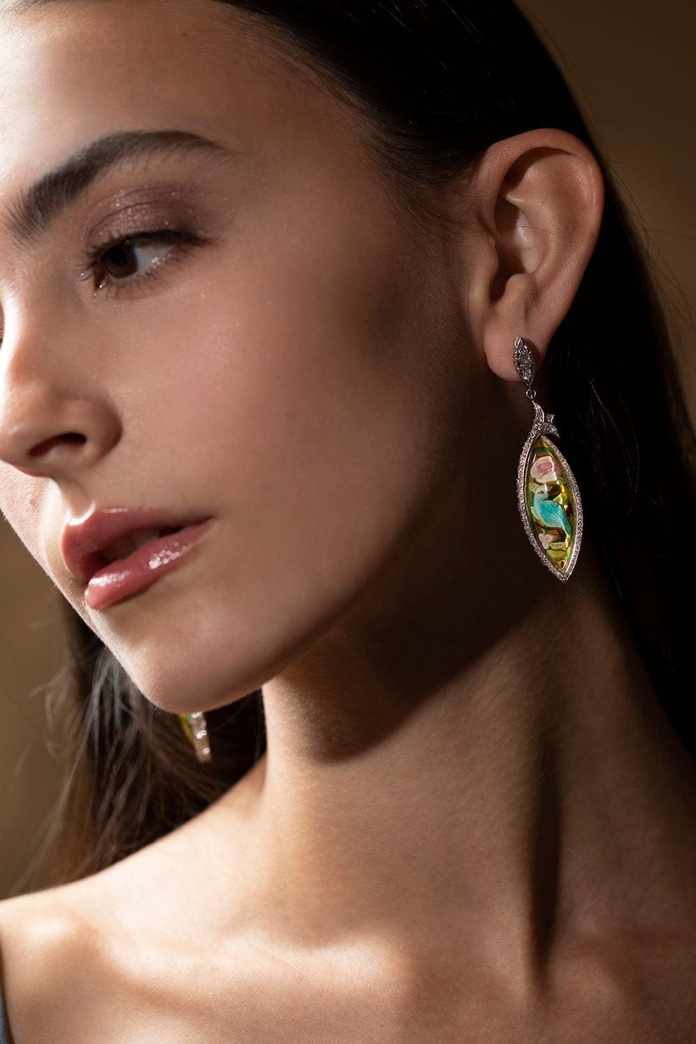 SEVAN BICAKCI-Lemon Topaz Bird Earrings-WHITE GOLD
