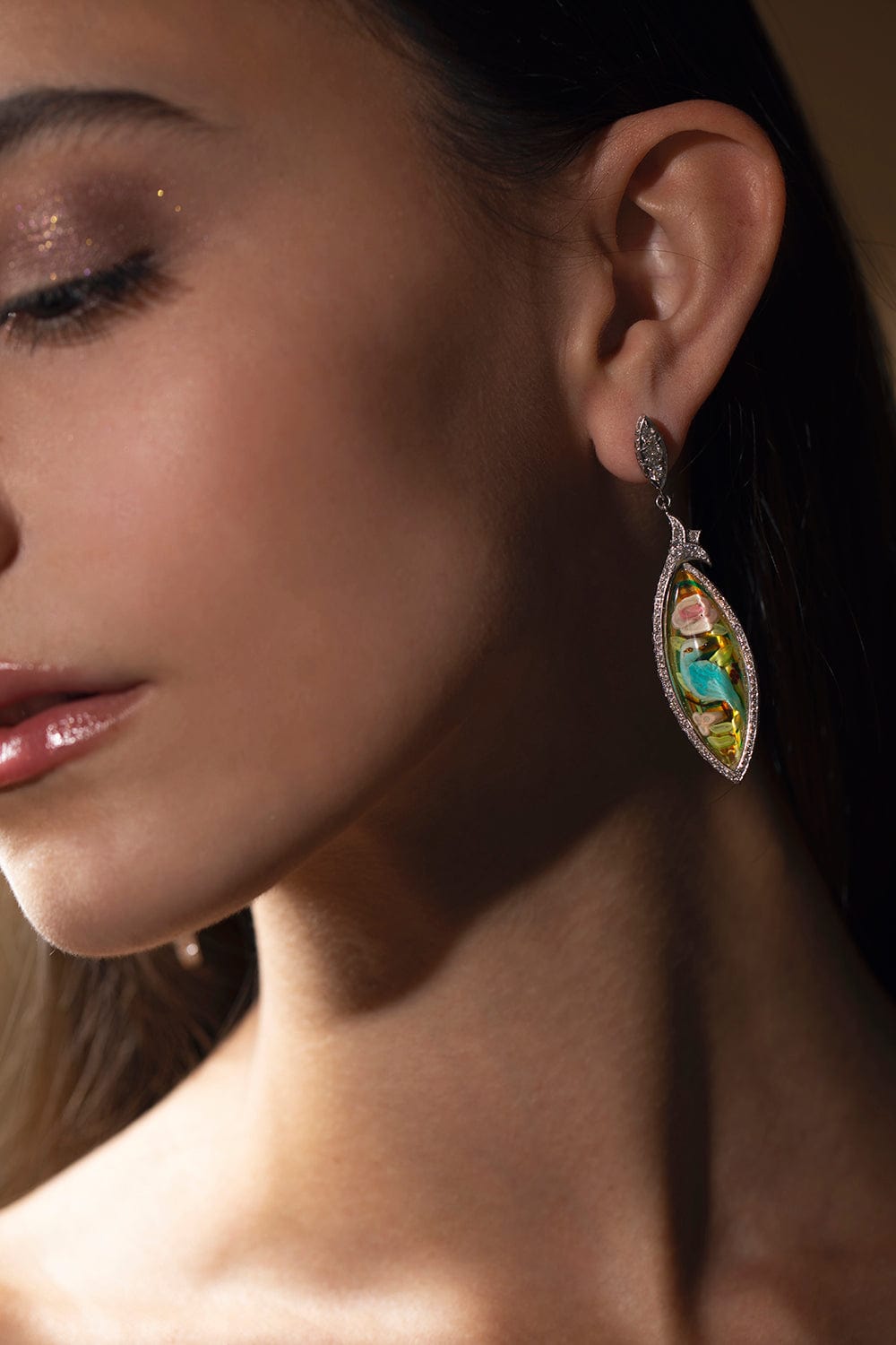 SEVAN BICAKCI-Lemon Topaz Bird Earrings-WHITE GOLD