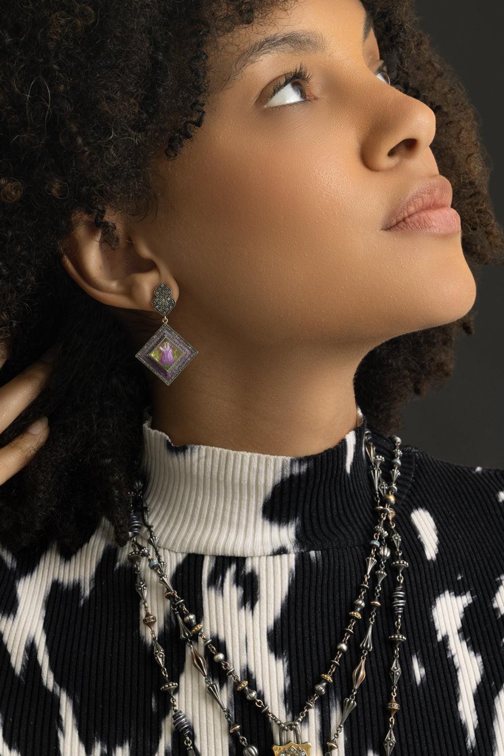 Carved Rock Quartz Tulip Earrings-YELLOW GOLD-JEWELRYFINE JEWELEARRING-SEVAN BICAKCI