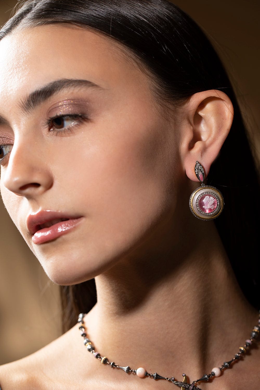 SEVAN BICAKCI-Dove in Flight Drop Earrings-YELLOW GOLD