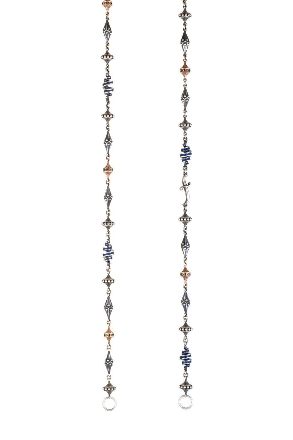 Black Diamond Fancy Finial Open Chain Necklace-SILVER-JEWELRYFINE JEWELNECKLACE O-SEVAN BICAKCI