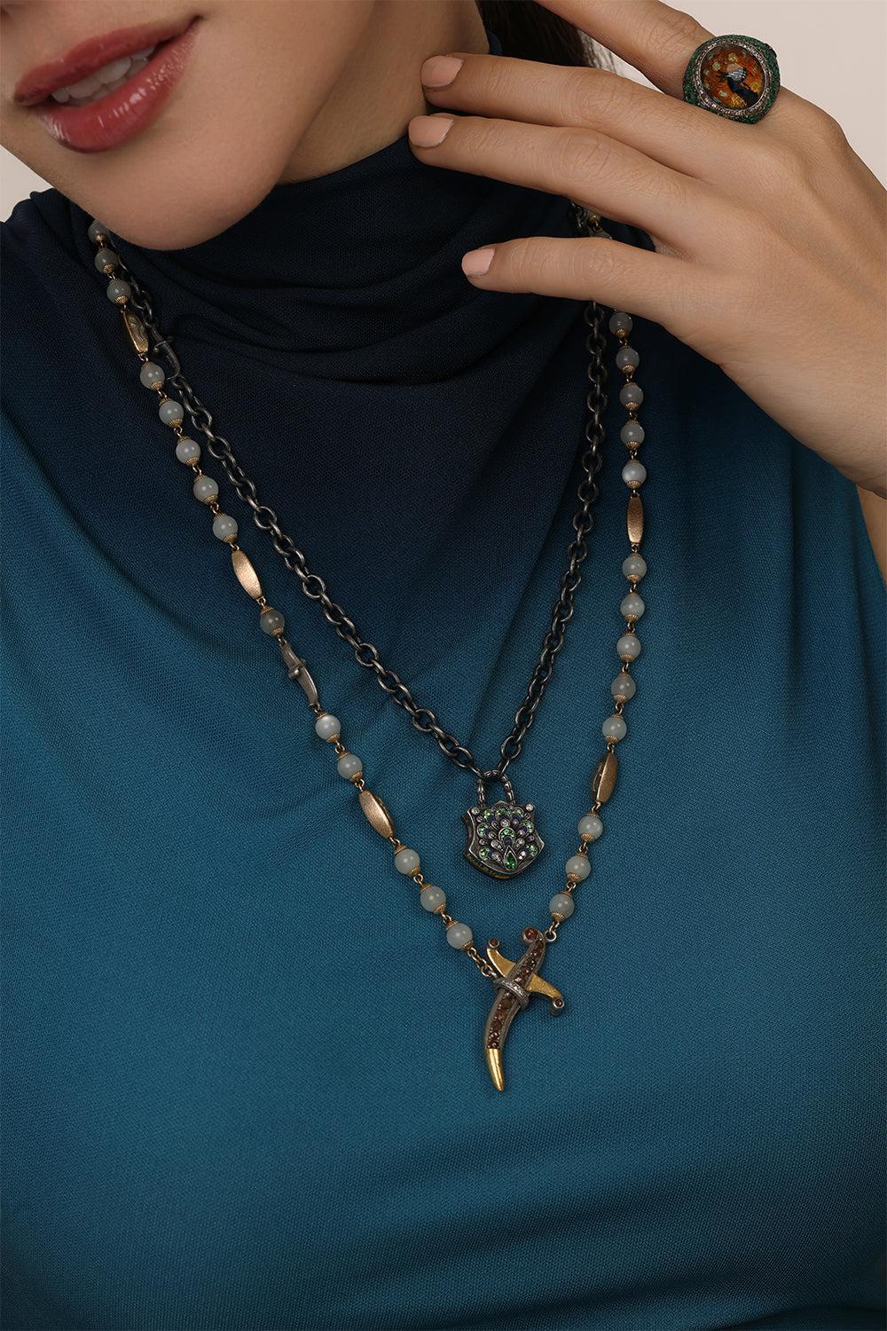 Dagger Chain Necklace-SILVER-JEWELRYFINE JEWELNECKLACE O-SEVAN BICAKCI