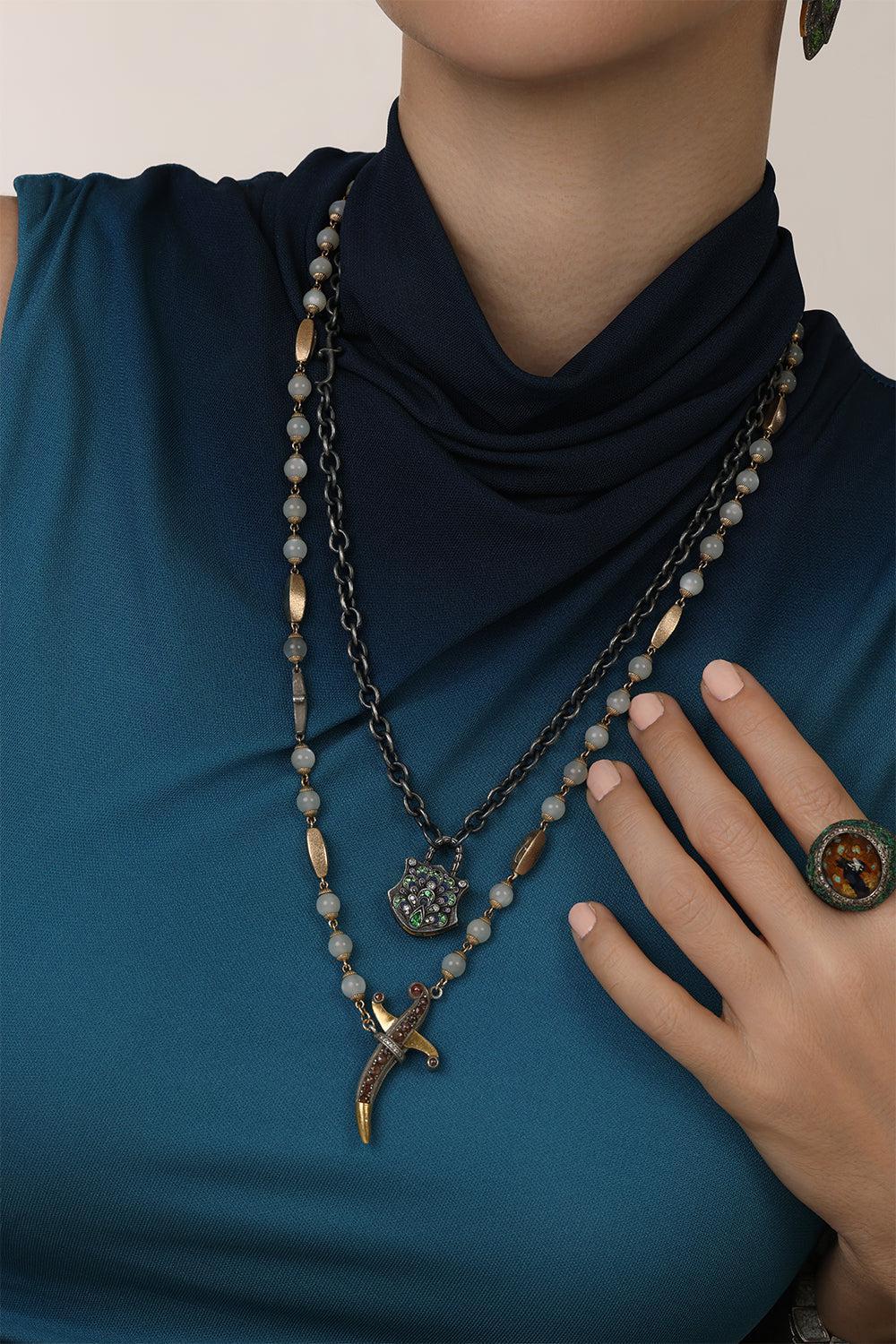 Dagger Chain Necklace-SILVER-JEWELRYFINE JEWELNECKLACE O-SEVAN BICAKCI