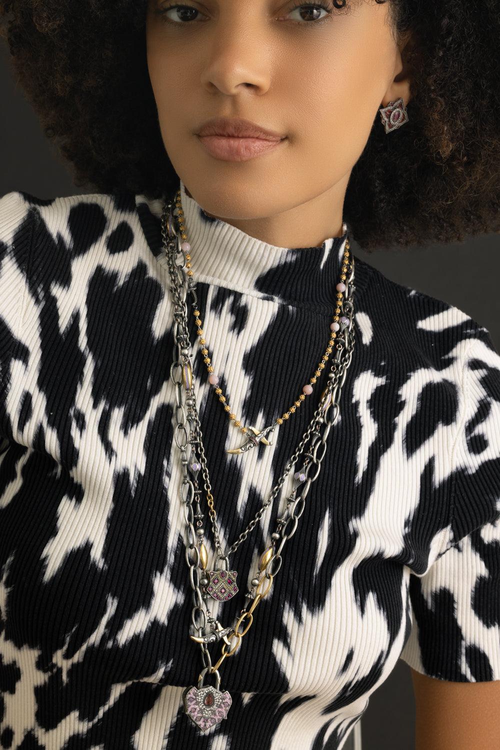 Mixed Metal Open Links Chain-SILVER-JEWELRYFINE JEWELNECKLACE O-SEVAN BICAKCI