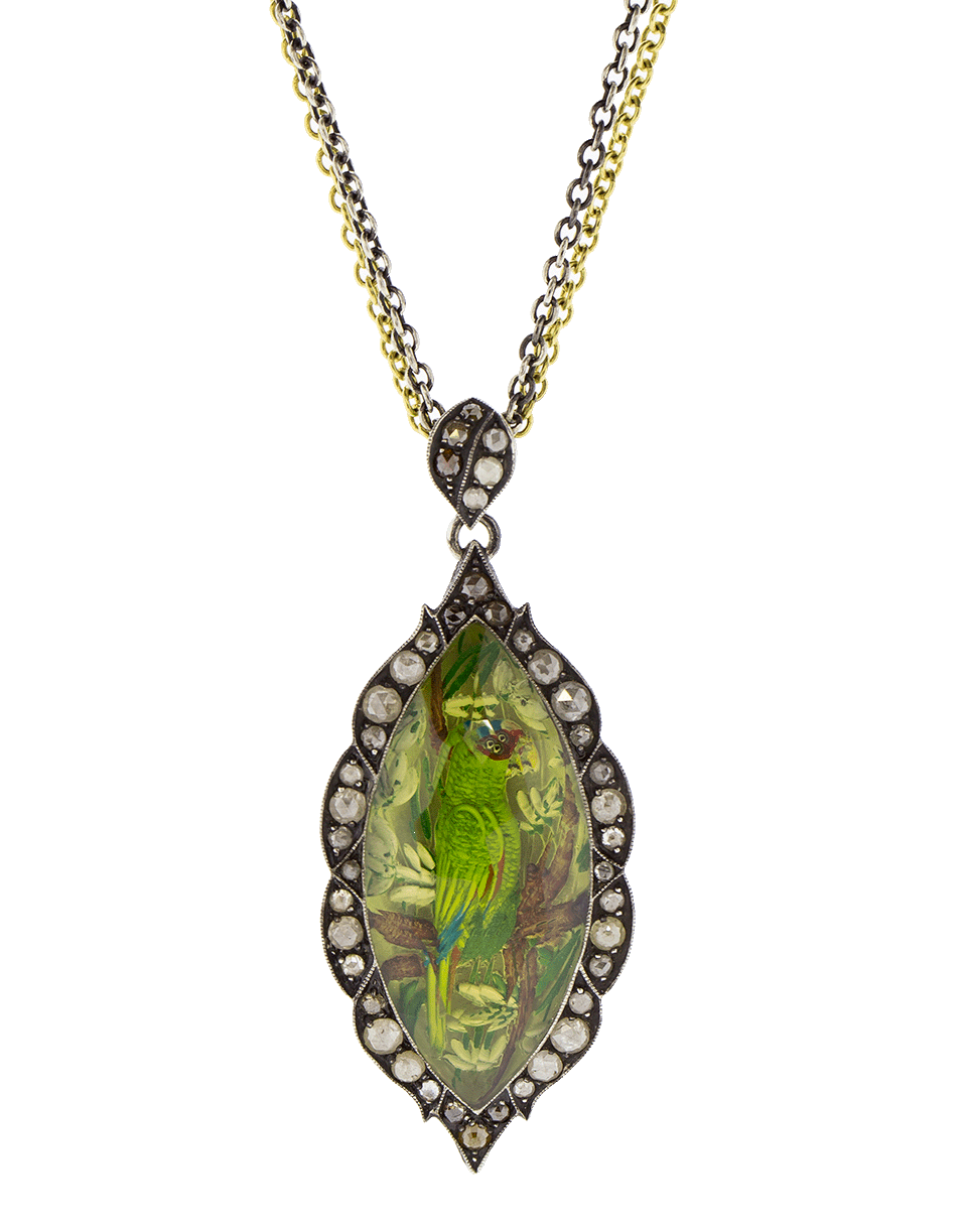 SEVAN BICAKCI-Carved Parrot Pendant Necklace-YELLOW GOLD