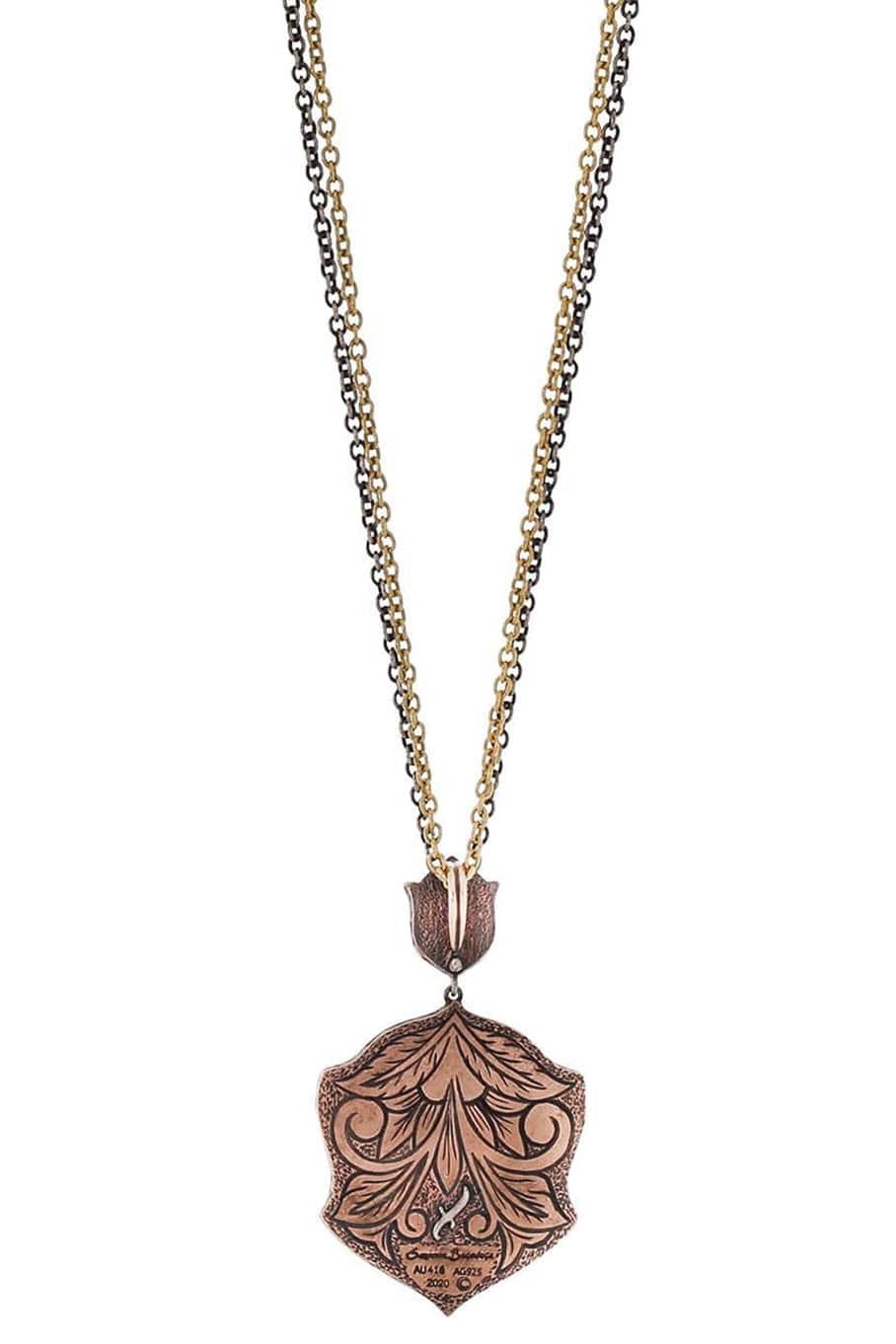 SEVAN BICAKCI-Carved Tulip Pendant Necklace-YELLOW GOLD