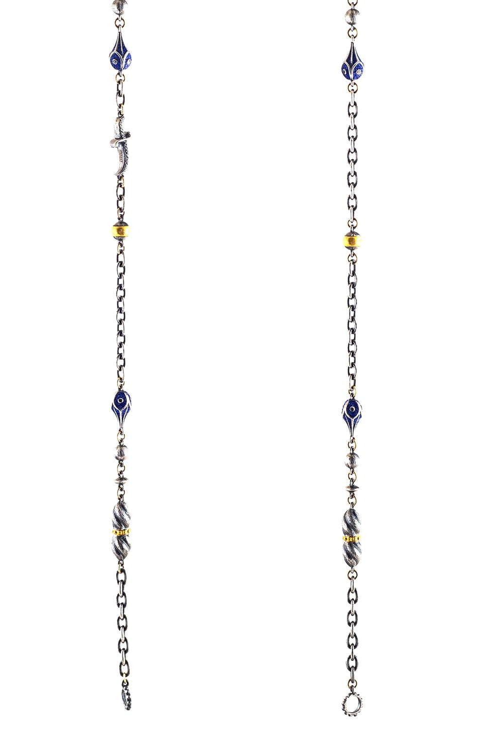 SEVAN BICAKCI-Dagger Beaded Chain Necklace-YELLOW GOLD