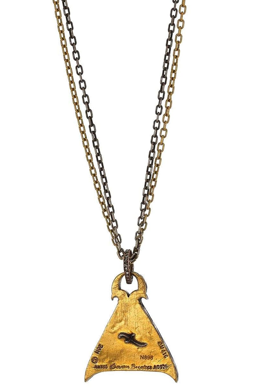 SEVAN BICAKCI-Double Chain Dove Pendant Necklace-YELLOW GOLD