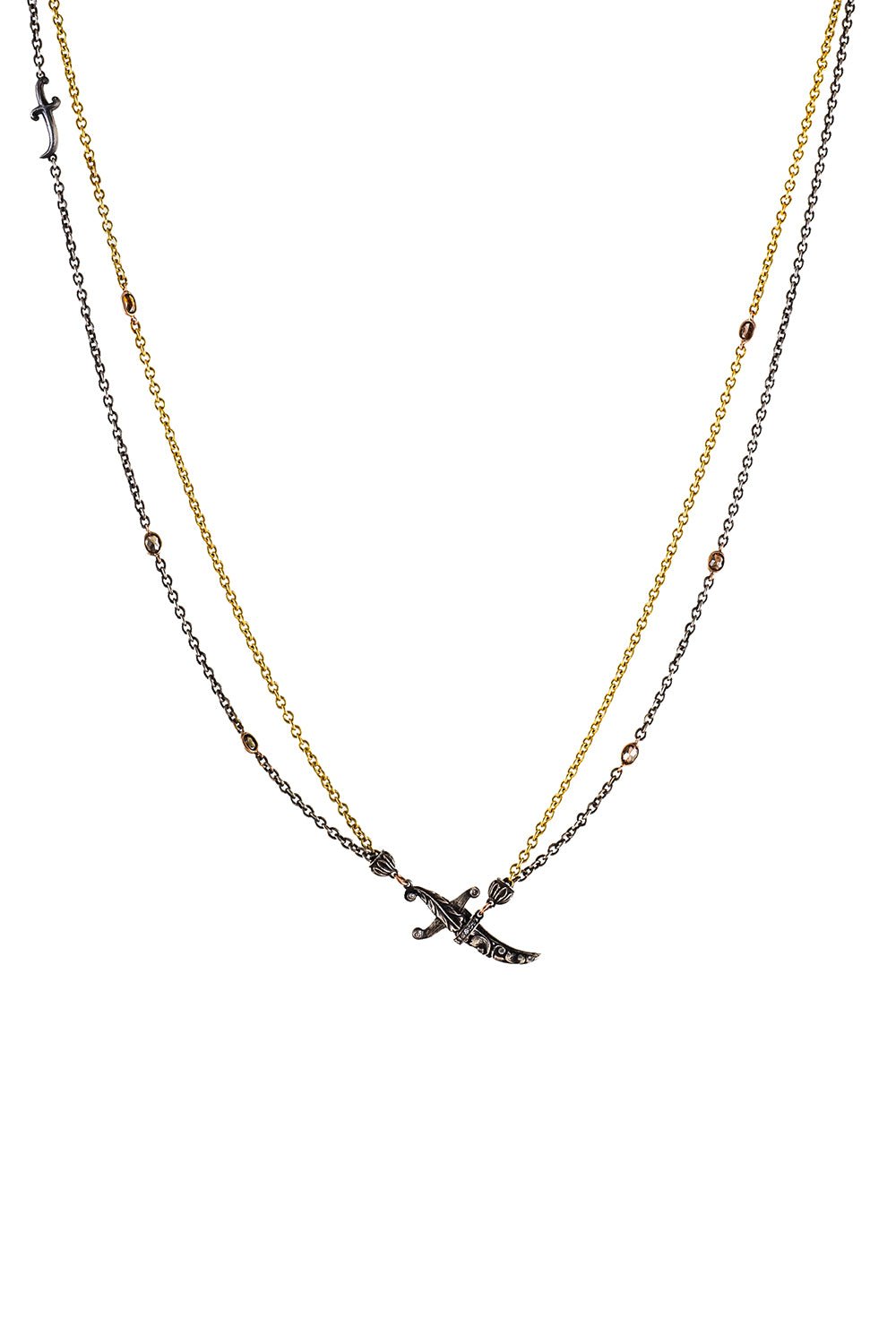 SEVAN BICAKCI-Double Strand Dagger Necklace-YELLOW GOLD