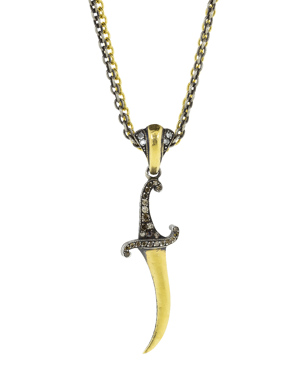 SEVAN BICAKCI-Pave Diamond Reversible Dagger Pendant-YELLOW GOLD