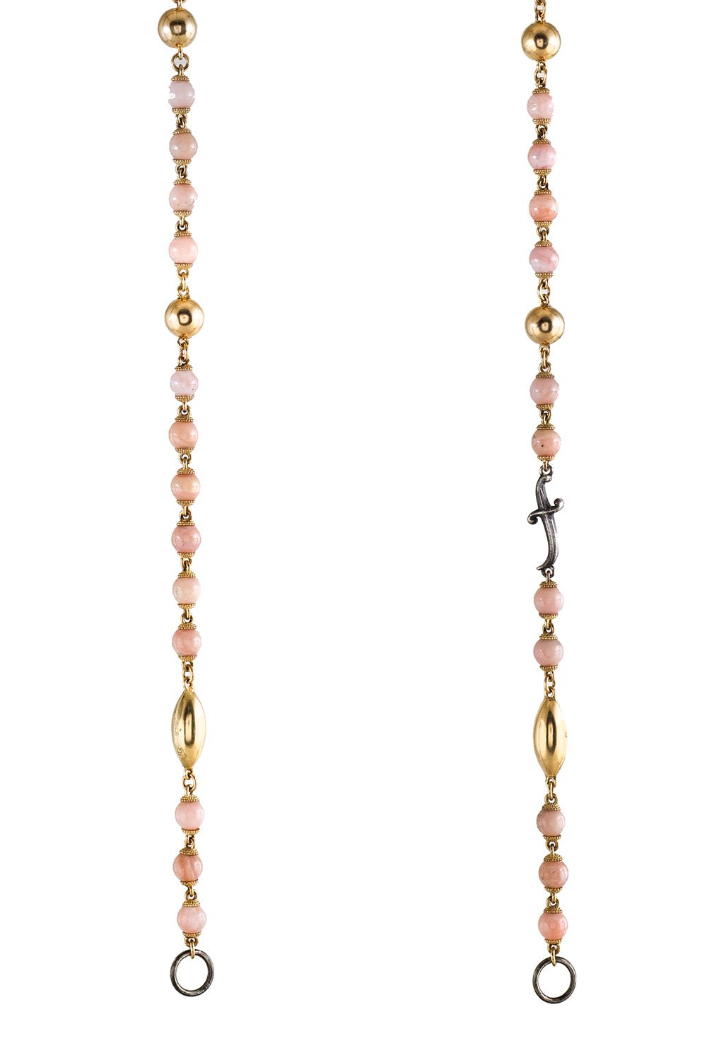 SEVAN BICAKCI-Rose Quartz Dagger Necklace-YELLOW GOLD