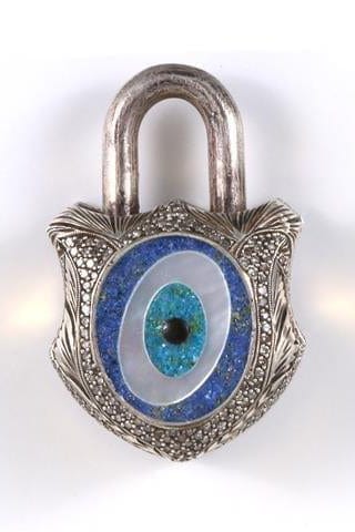SEVAN BICAKCI-Mother of Pearl Evil Eye Lock-SILVER