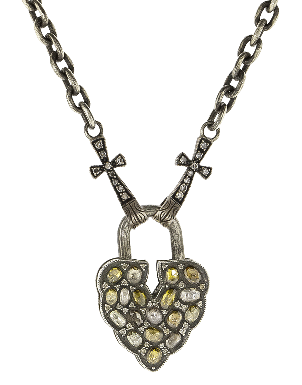 SEVAN BICAKCI-Aspen Leaf Fancy Diamond Padlock-YELLOW GOLD