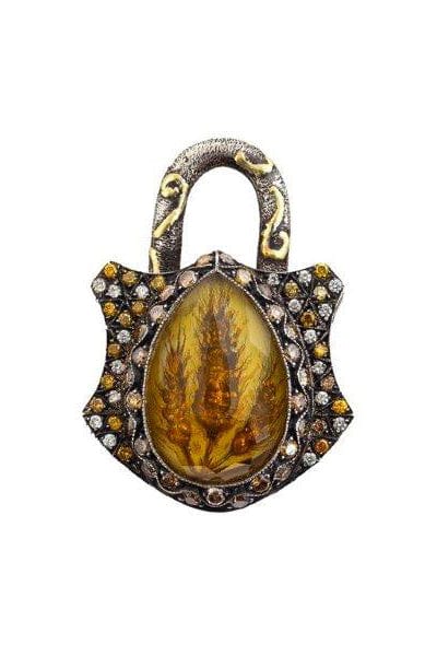SEVAN BICAKCI-Citrine Properity Lock Pendant-YELLOW GOLD
