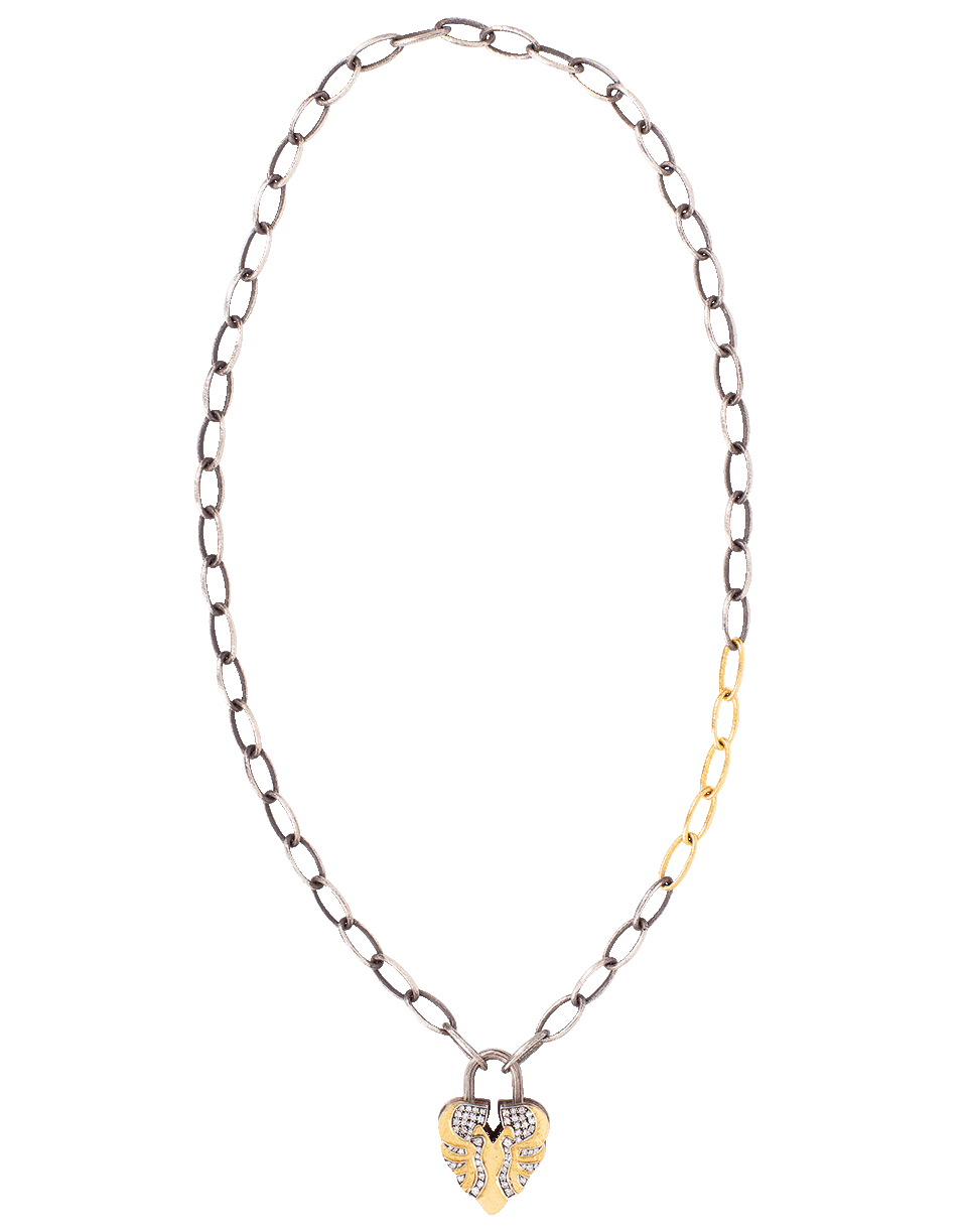 SEVAN BICAKCI-Diamond Aspen Leaf Lock-YELLOW GOLD