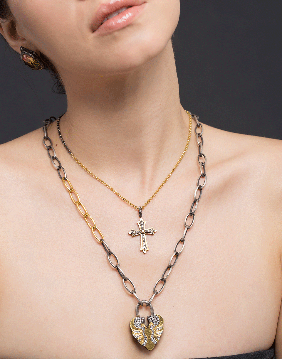 SEVAN BICAKCI-Diamond Aspen Leaf Lock-YELLOW GOLD