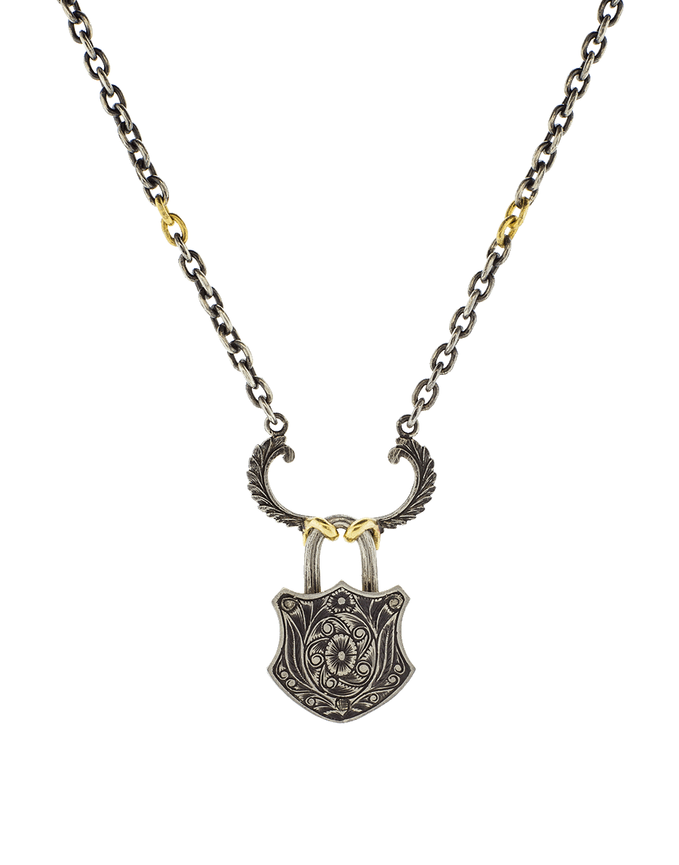 SEVAN BICAKCI-Large Carved Calla Lily Lock Pendant-YELLOW GOLD