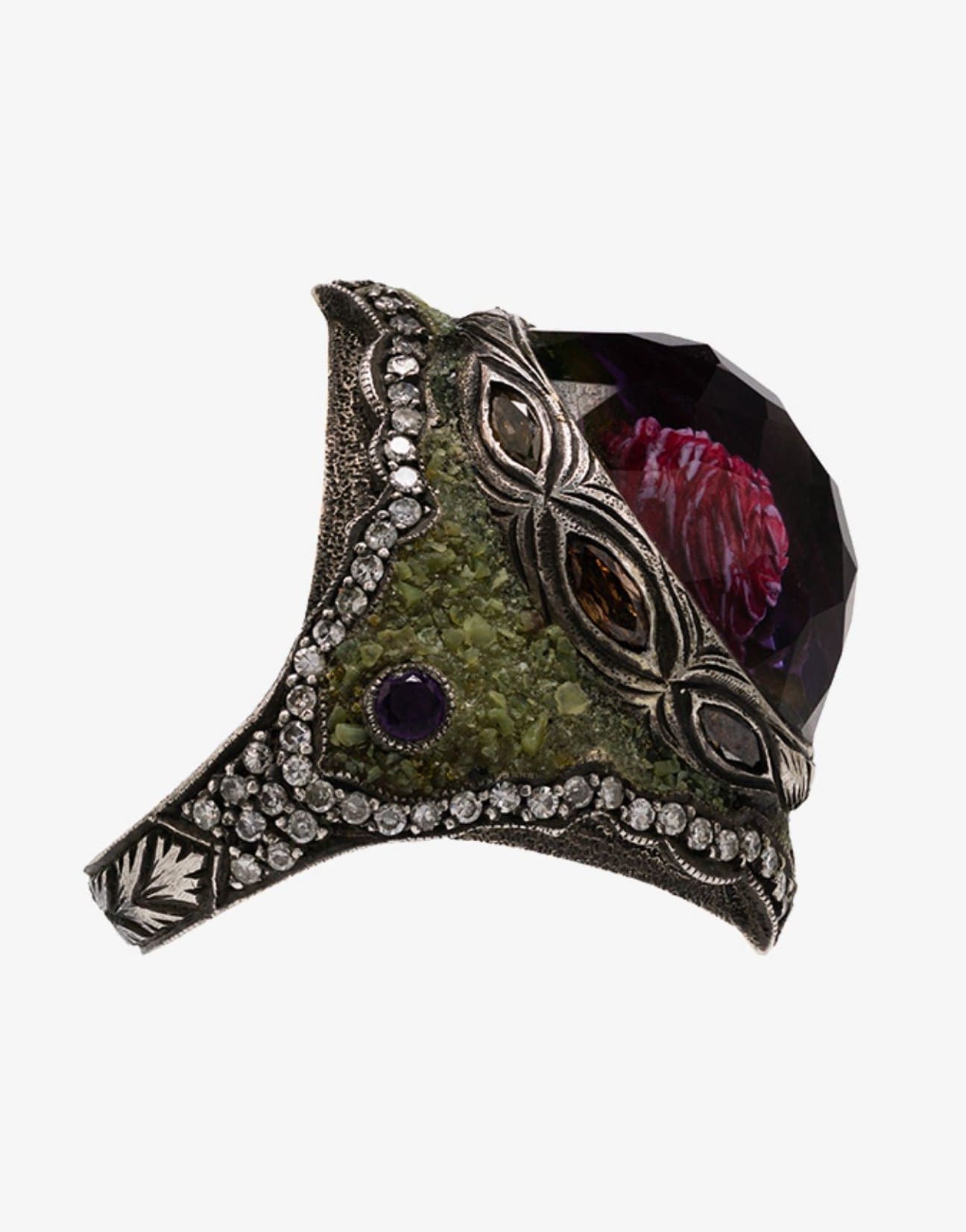 SEVAN BICAKCI-Carved Rose Ring-LWGOLD