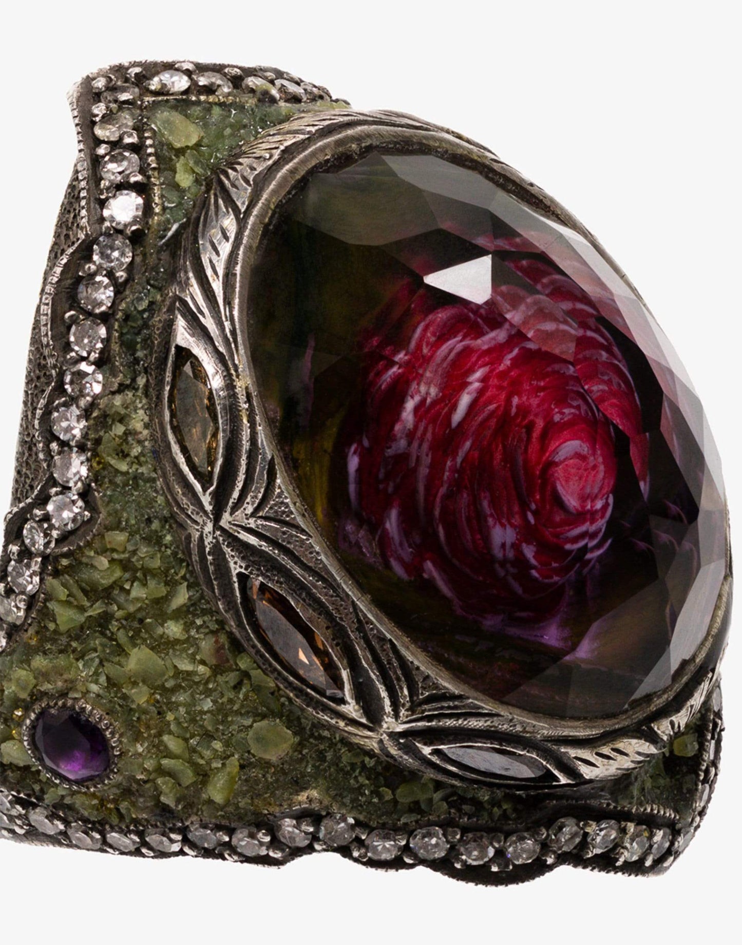 SEVAN BICAKCI-Carved Rose Ring-LWGOLD