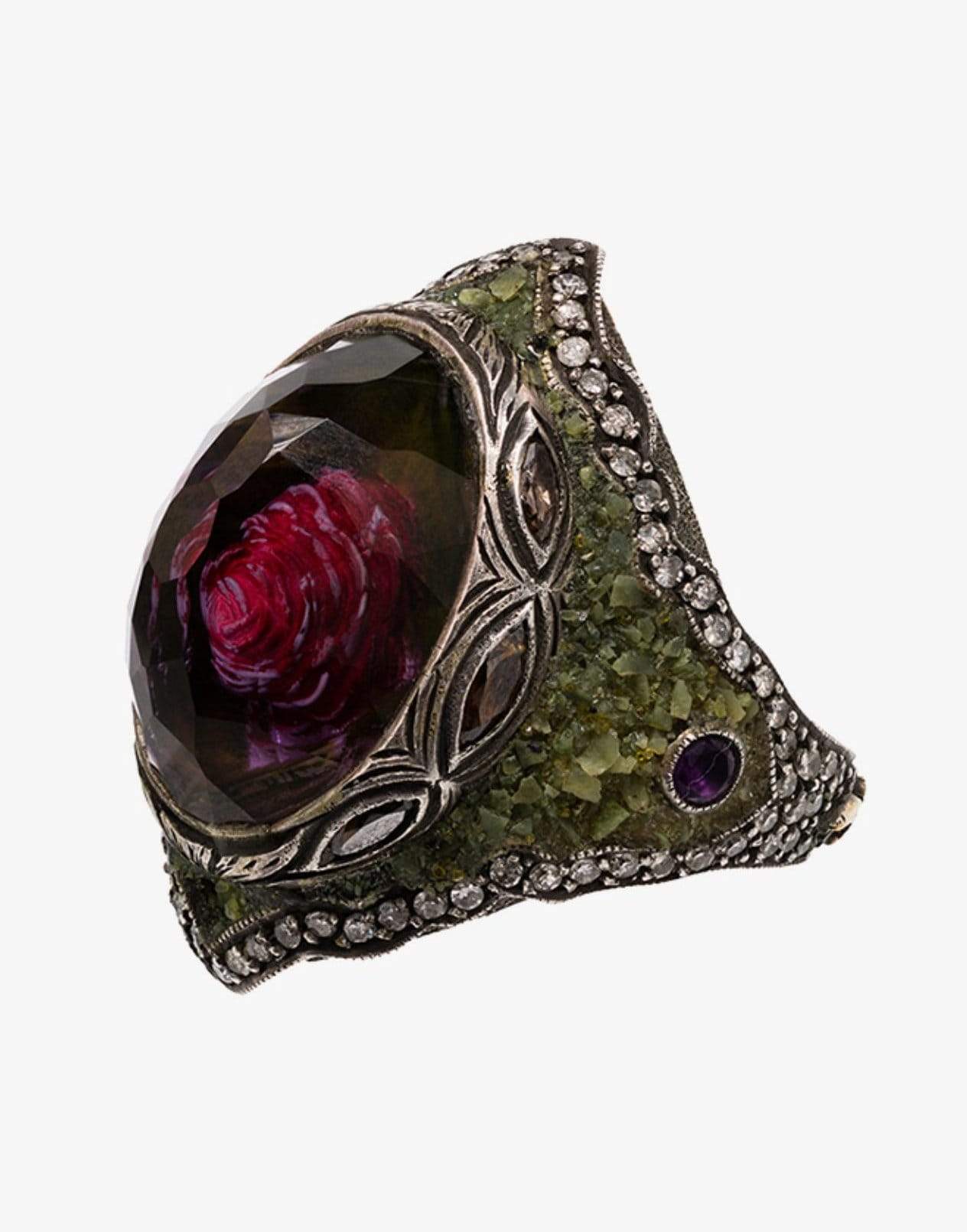 SEVAN BICAKCI-Carved Rose Ring-LWGOLD