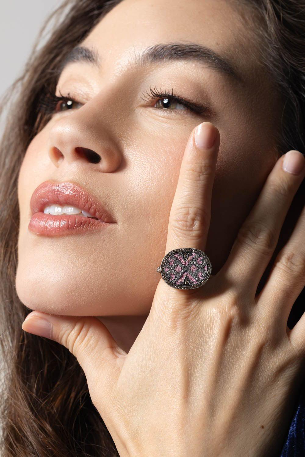 SEVAN BICAKCI-Micro Mosaic Signet Ring-ROSE GOLD