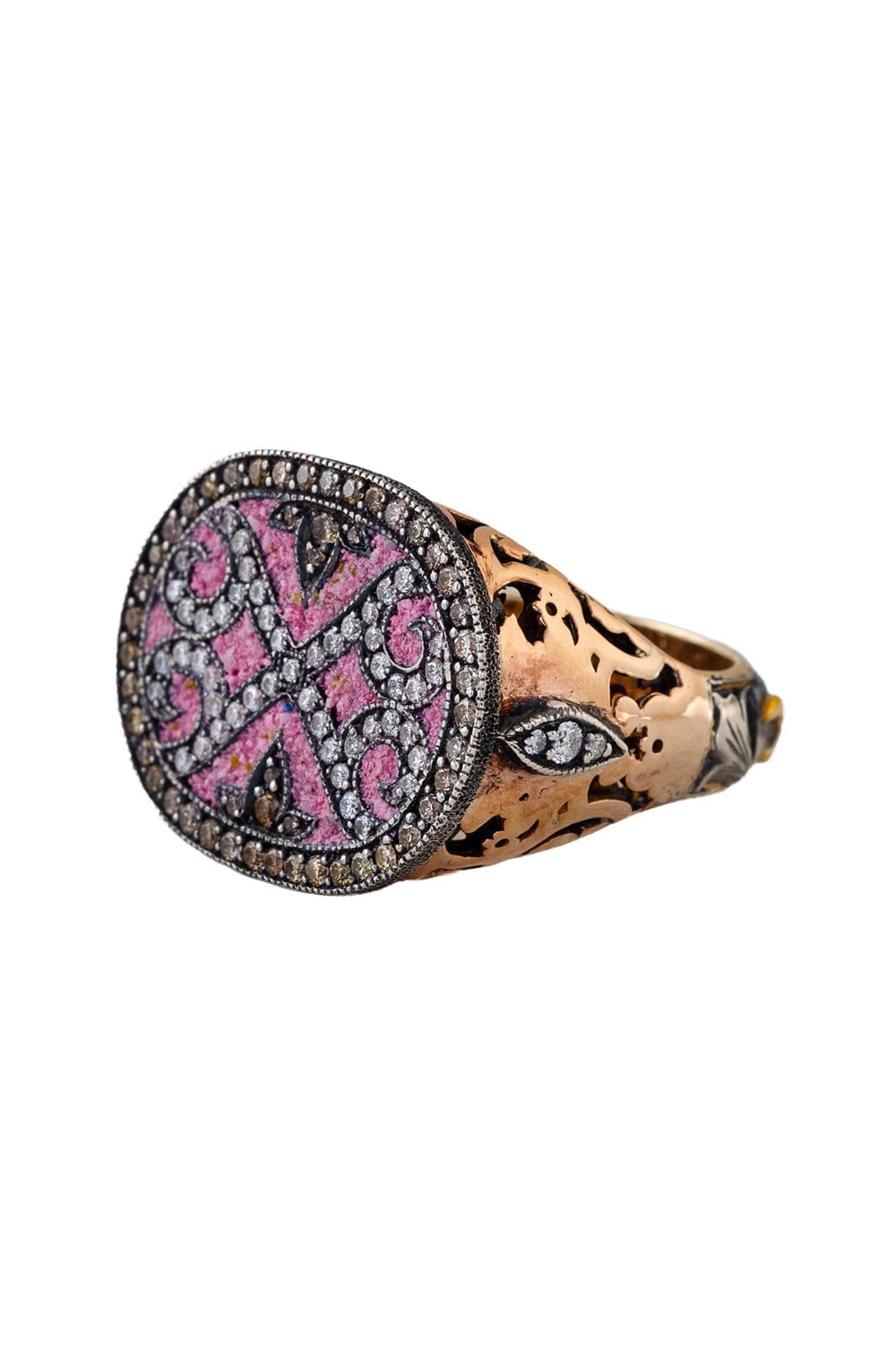 SEVAN BICAKCI-Micro Mosaic Signet Ring-ROSE GOLD