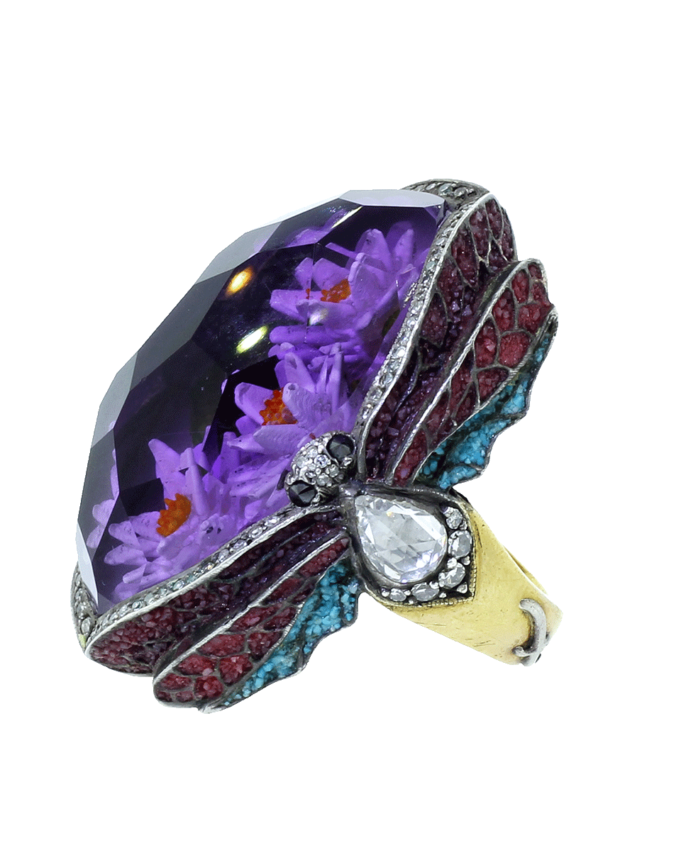 SEVAN BICAKCI-Waterlily Amethyst Ring-YELLOW GOLD