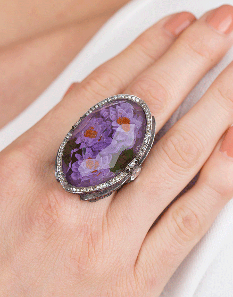 SEVAN BICAKCI-Waterlily Amethyst Ring-YELLOW GOLD
