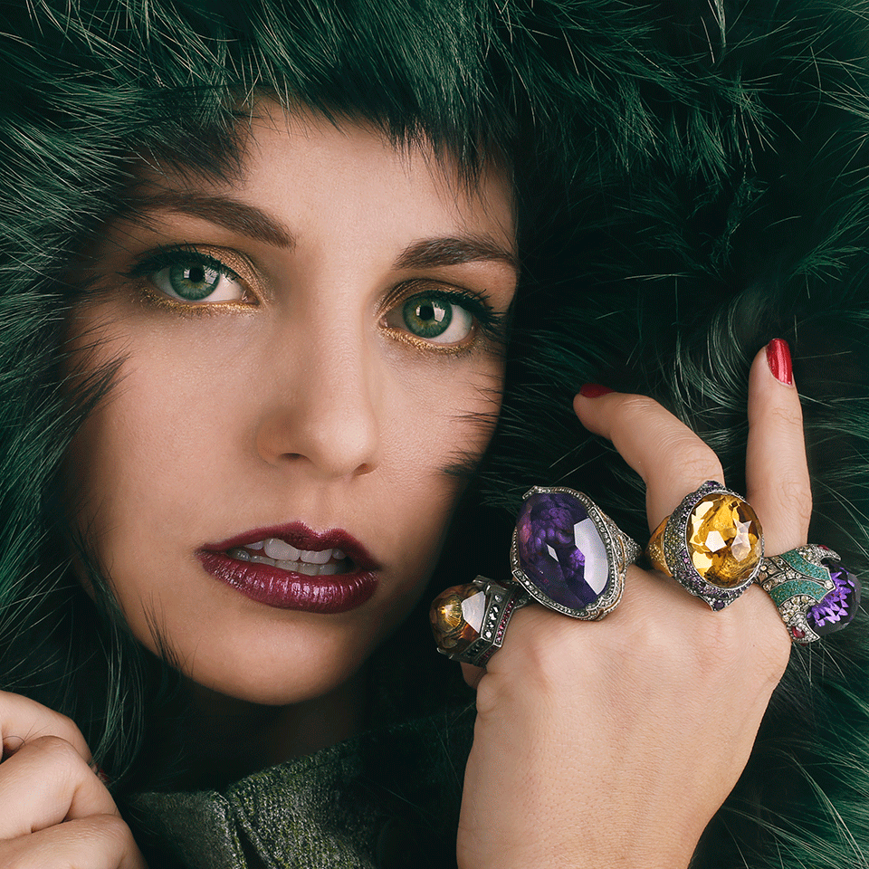SEVAN BICAKCI-Carved Peacock Ring-YELLOW GOLD