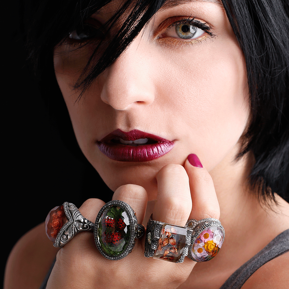 SEVAN BICAKCI-Carved Butterfly Garden Ring-YELLOW GOLD