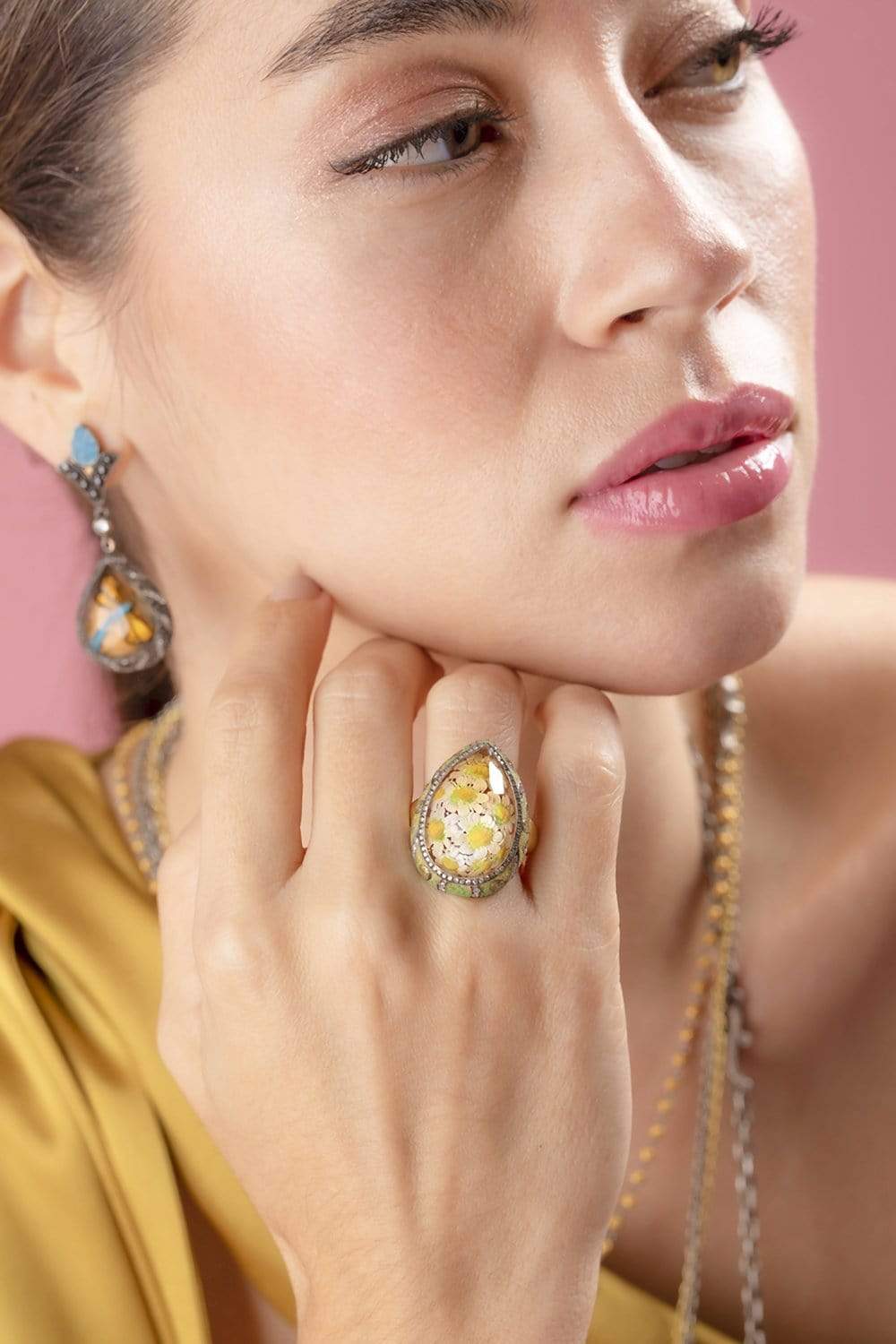 SEVAN BICAKCI-Carved Daisy Ring-YELLOW GOLD