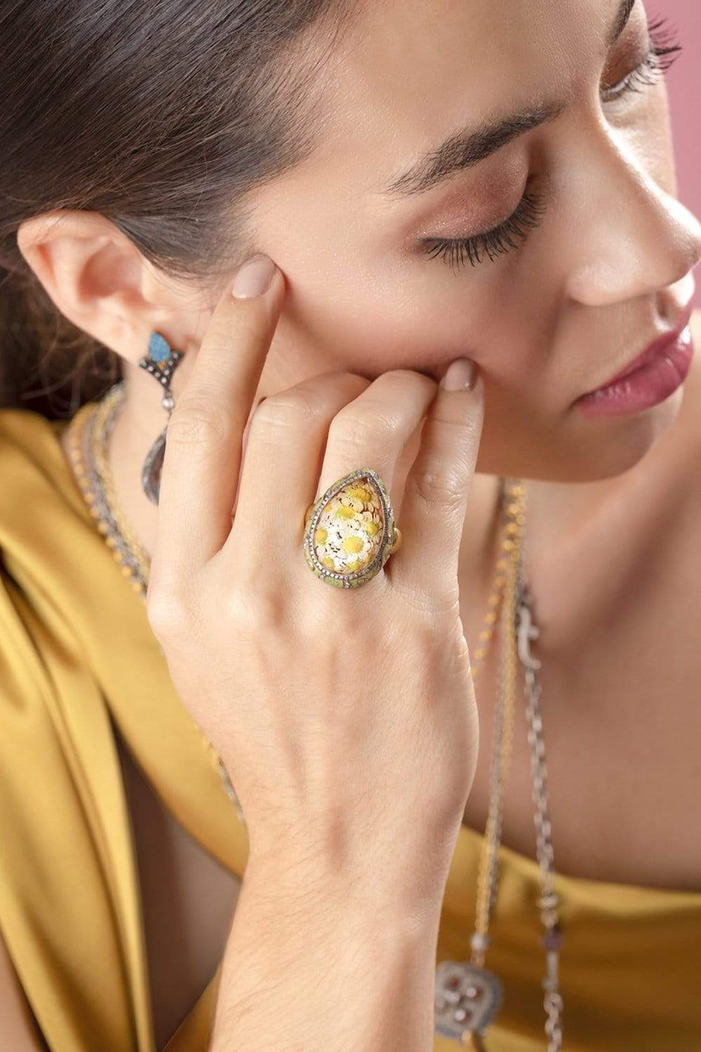 SEVAN BICAKCI-Carved Daisy Ring-YELLOW GOLD