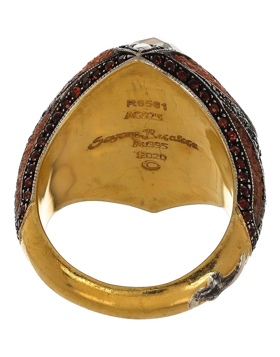 SEVAN BICAKCI-Carved Topaz Flower Ring-YELLOW GOLD